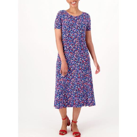Draper James Blue Floral Mini Dress - Picture 1 of 10